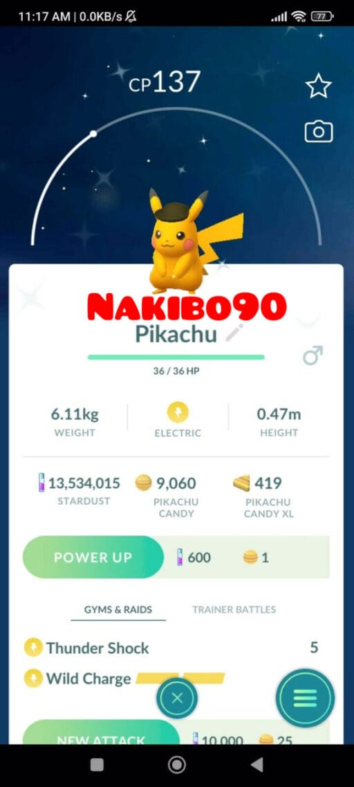 Pokémon Go Shiny Pikachu Safari Zone Cowboy Hat