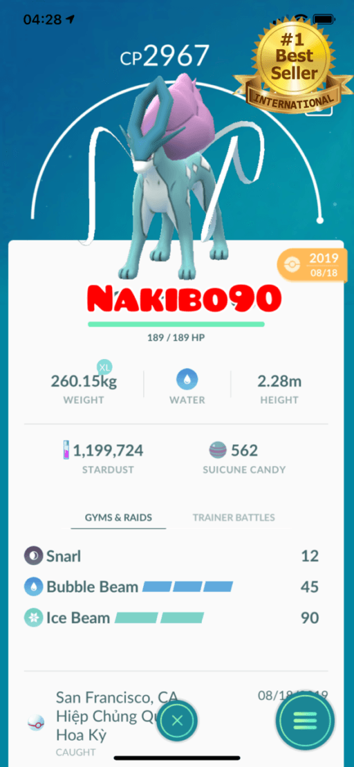 Pokémon Go Suicune Level 40