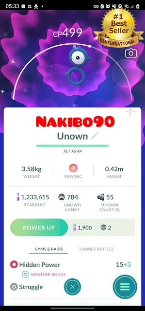 Pokémon Go Shiny Unown B