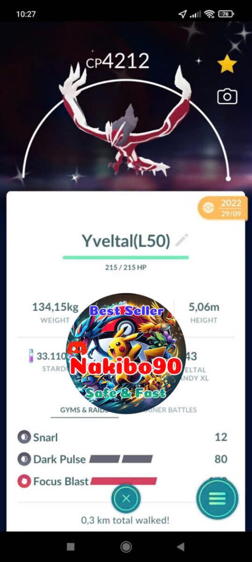 Pokémon Go Shiny Yveltal Level 50, Yveltal Level 40