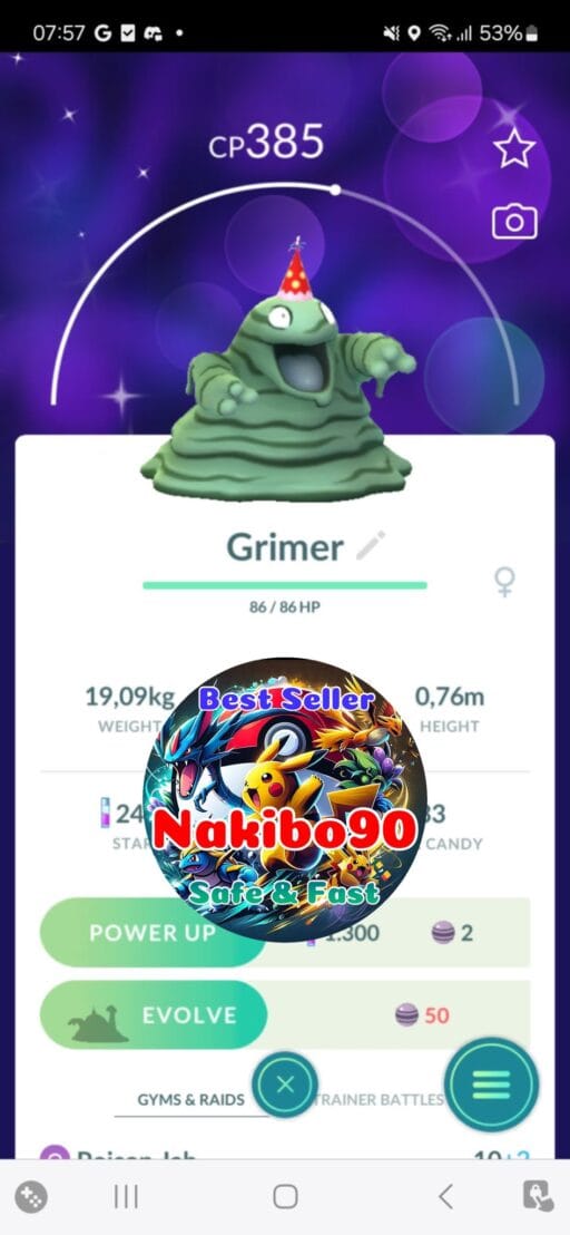 Pokémon Go Shiny Grimer Party Hat