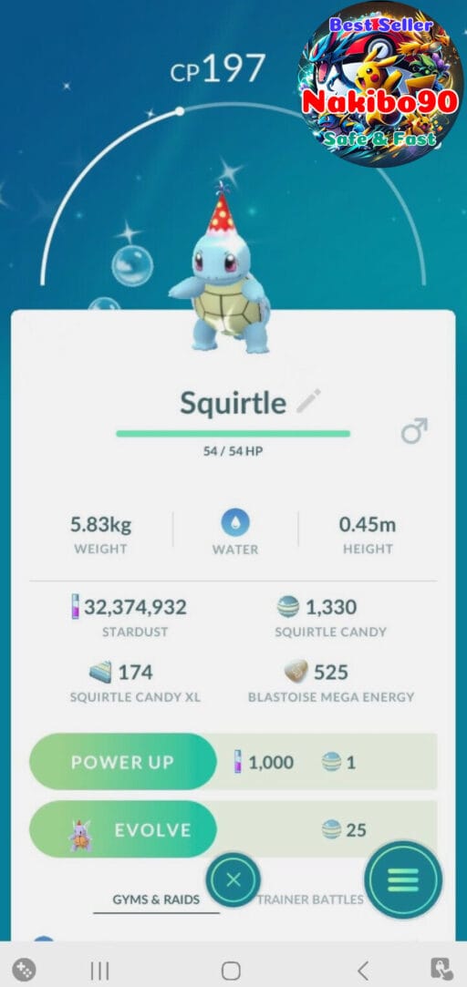 Pokémon Go Shiny Squirtle Party Hat