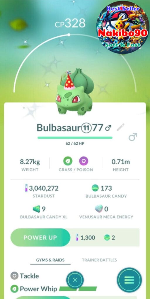 Pokémon Go Shiny Bulbasaur Party Hat