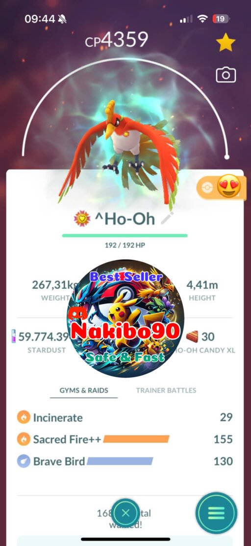 Pokémon Go APEX Ho-oh Purified Level 50