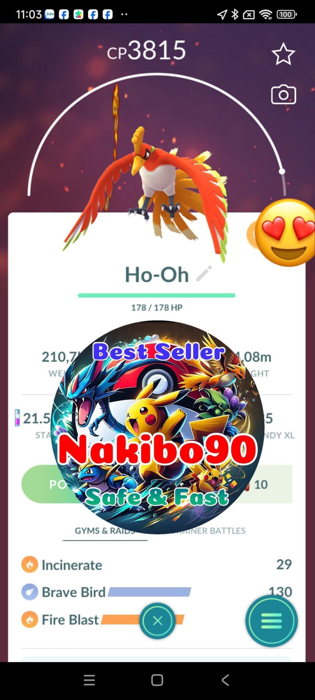 Pokémon Go Ho-oh Level 40