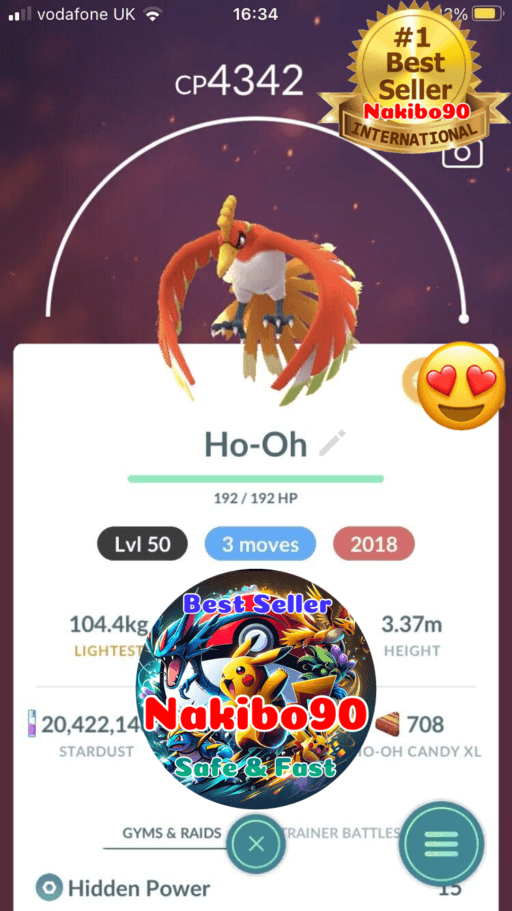 Pokémon Go Ho-oh Level 50