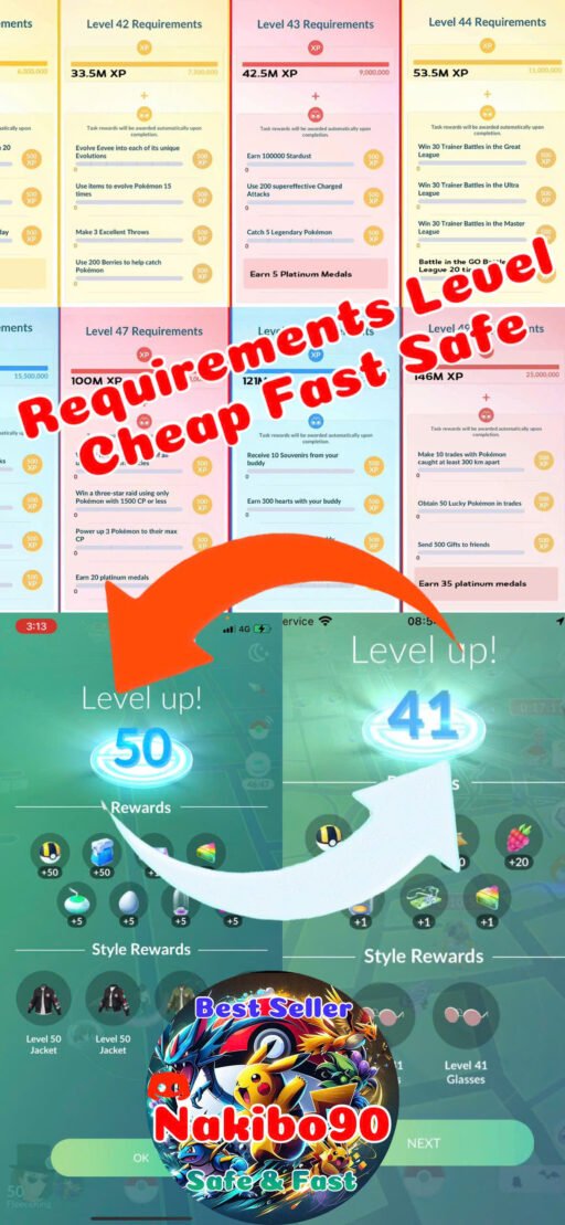 Pokémon Go Level Requirements Level 41 - Level 50 Task