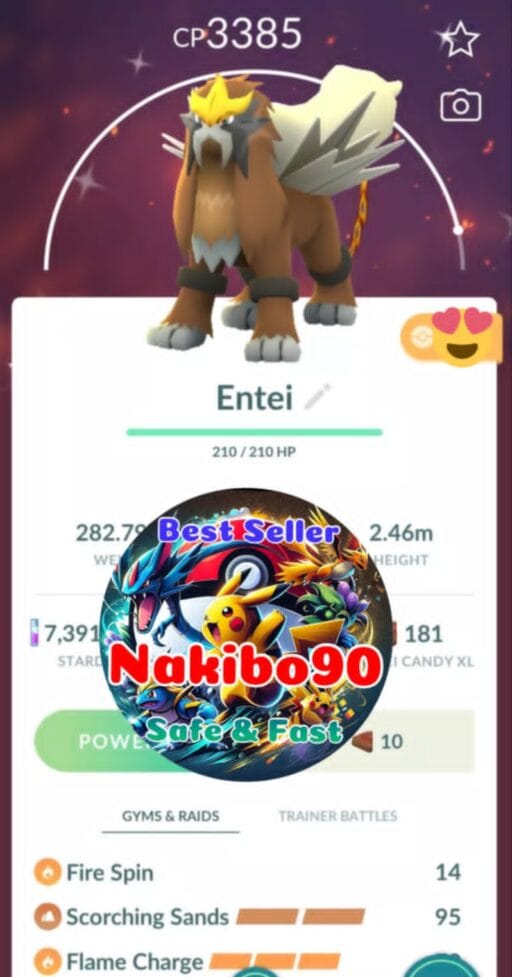 Pokémon Go Shiny Entei Level 40