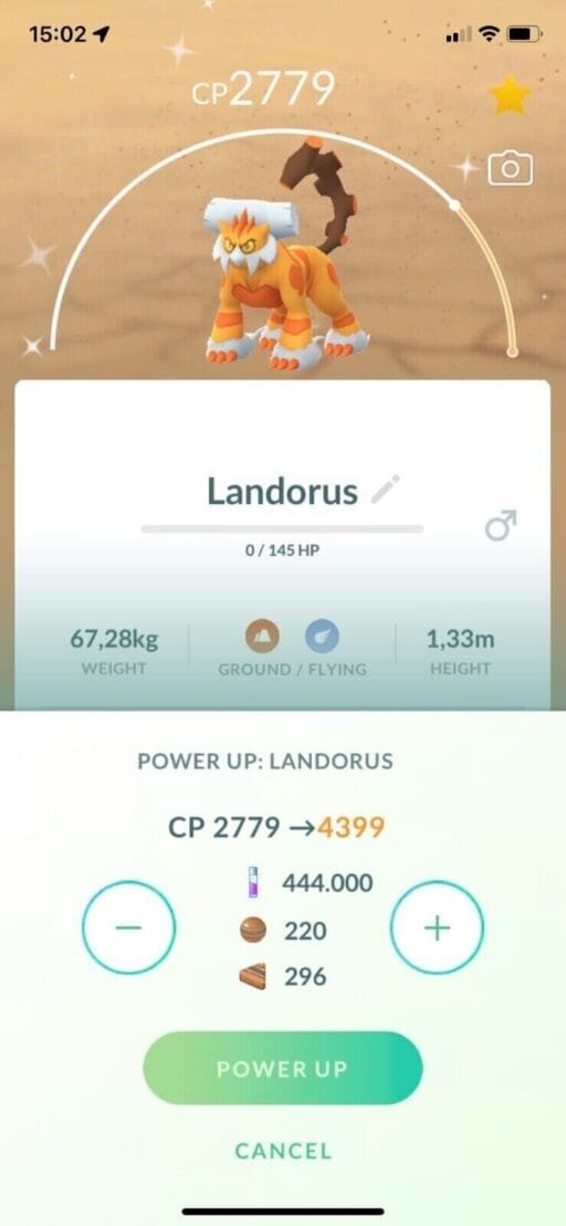 Pokémon Go Shiny Landorus (Therian) Level 50