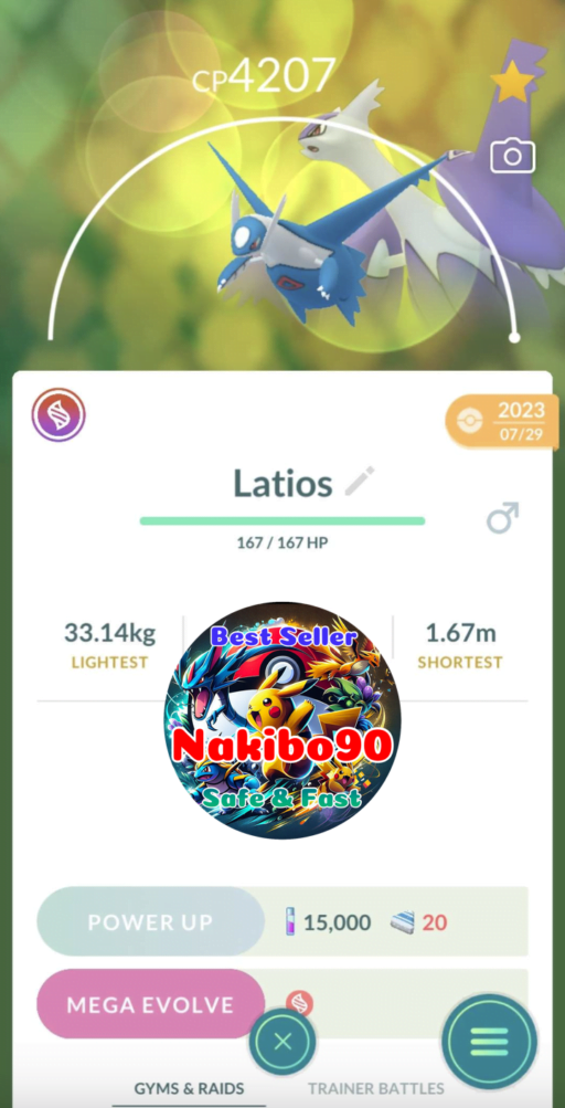 Pokémon Go Shiny Latios Level 40, Level 50