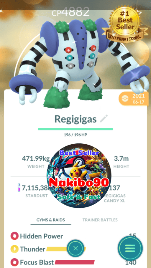 Pokémon Go Shiny Regigigas Level 40