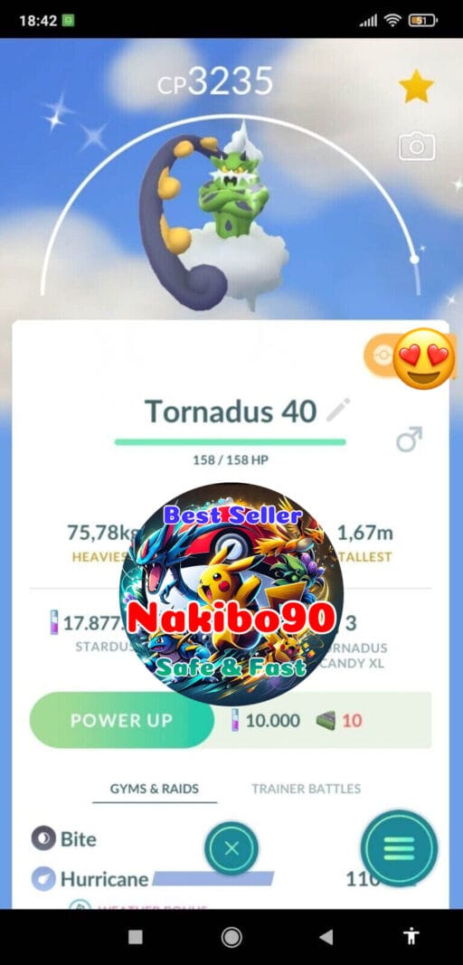 Pokémon Go Shiny Tornadus Level 40