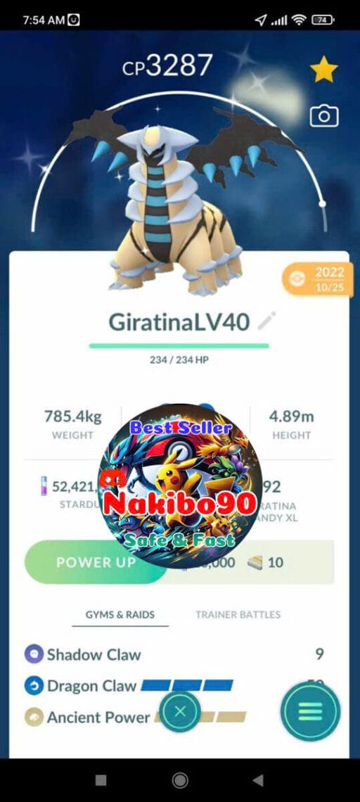 Shiny Giratina Altered Form Level 40