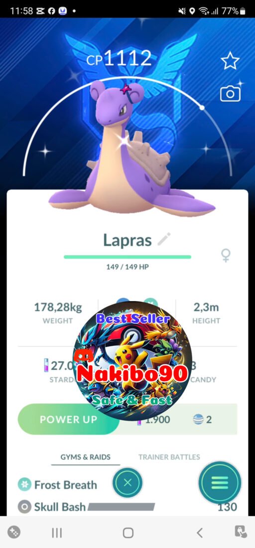 Pokémon Go Shiny Lapras Blanche Accessory Background Mystic