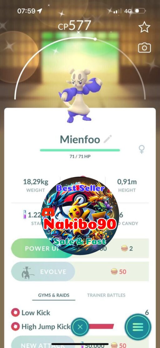 Pokémon Go Shiny Mienfoo - Trade 20k stardust - 1Million stardust