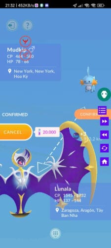 Pokémon Go Lunala with special Background Go Fest 2024 - Trade 20k stardust - Trade 1 Million stardust (Read Describe) photo review