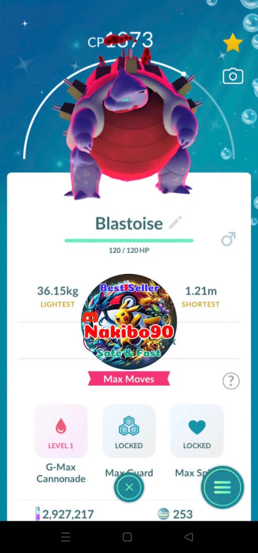 Pokémon Go Shiny Blastoise Gigantamax