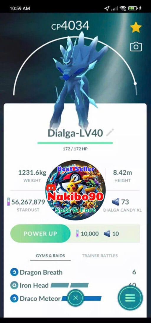 Pokémon Go Dialga Origin Forme Level 40