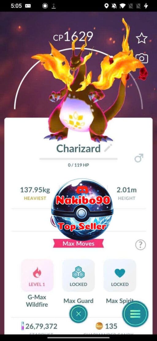 Pokémon Go Gigantamax Charizard ( Non Shiny )