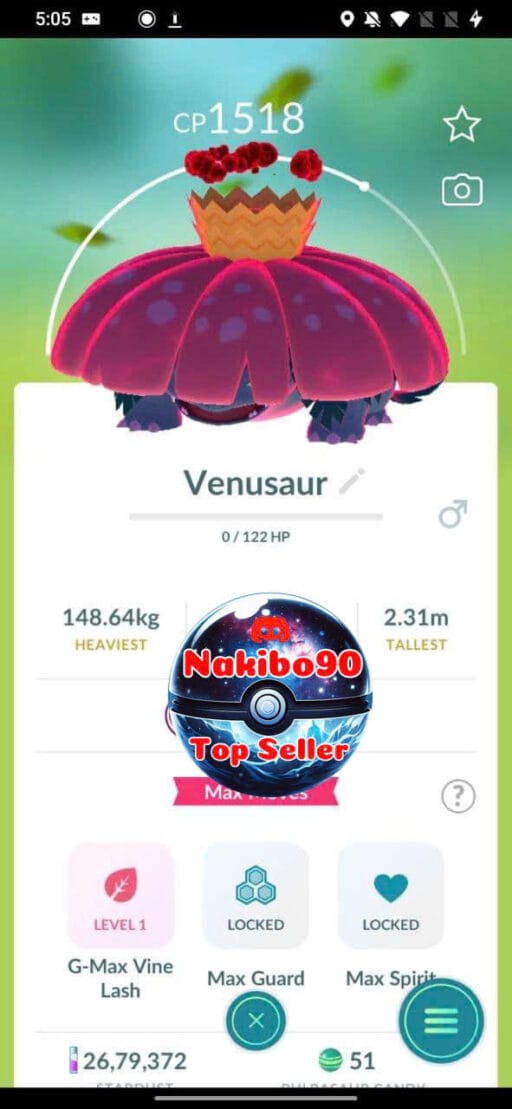 Pokémon Go Gigantamax Venusaur ( Non Shiny )