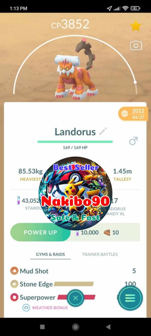 Pokémon Go Landorus (Therian) Level 40