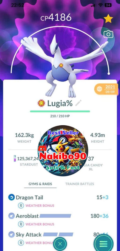 Pokémon Go Lugia Level 50