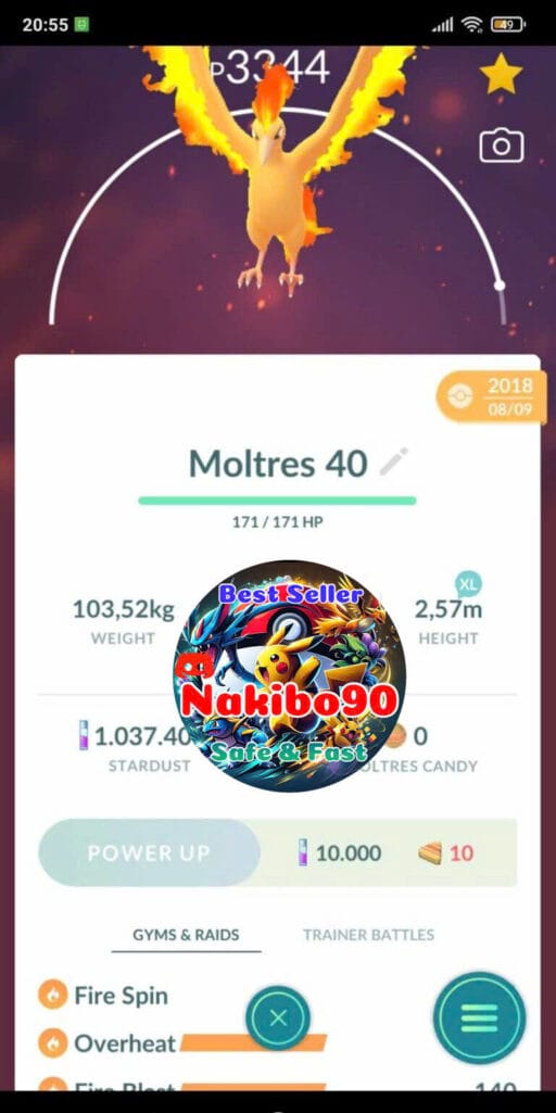 Pokémon Go Moltres Level 40