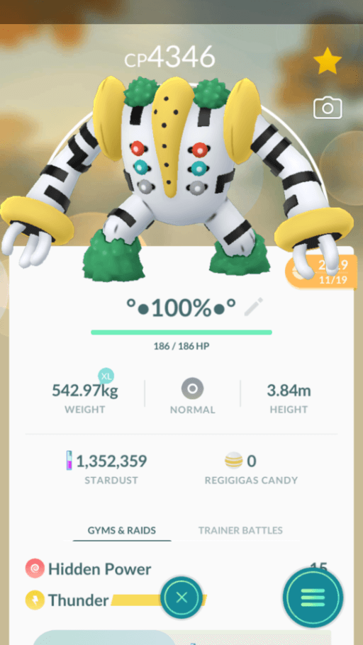 Pokémon Go Regigigas Level 40