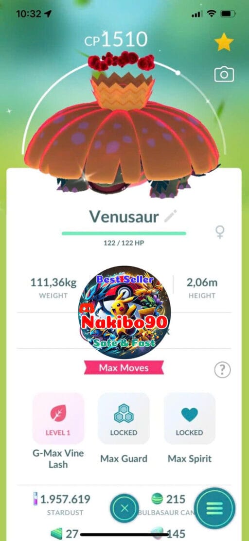 Pokémon Go Shiny Venusaur Gigantamax