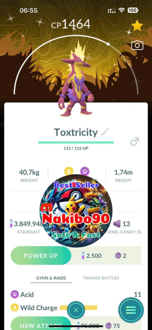 Pokémon Go Shiny Toxtricity Amped Form Gigantamax Global background