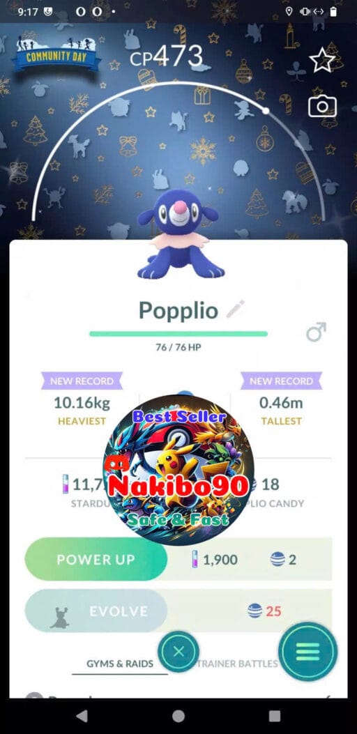 Pokémon Go Shiny Popplio Special Background December Community Day 2024