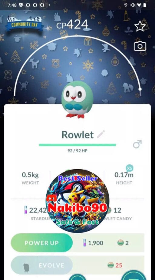 Pokémon Go Shiny Rowlet Special Background December