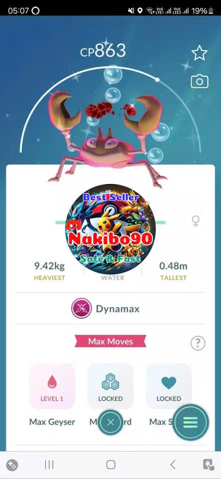 Pokémon Go Shiny Dynamax Krabby