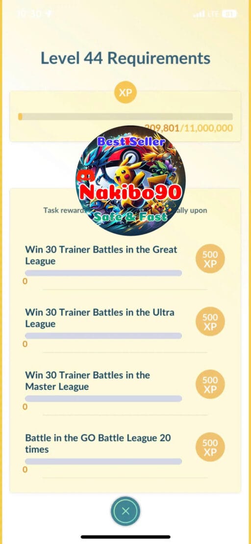 Pokémon Go Requirements for Level 44
