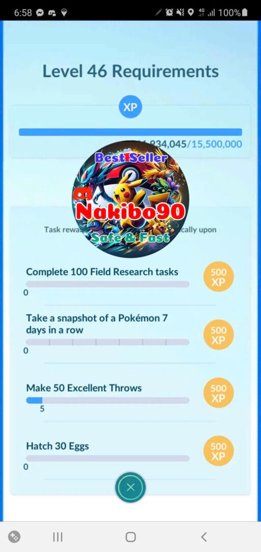 Pokémon Go Requirements for Level 46