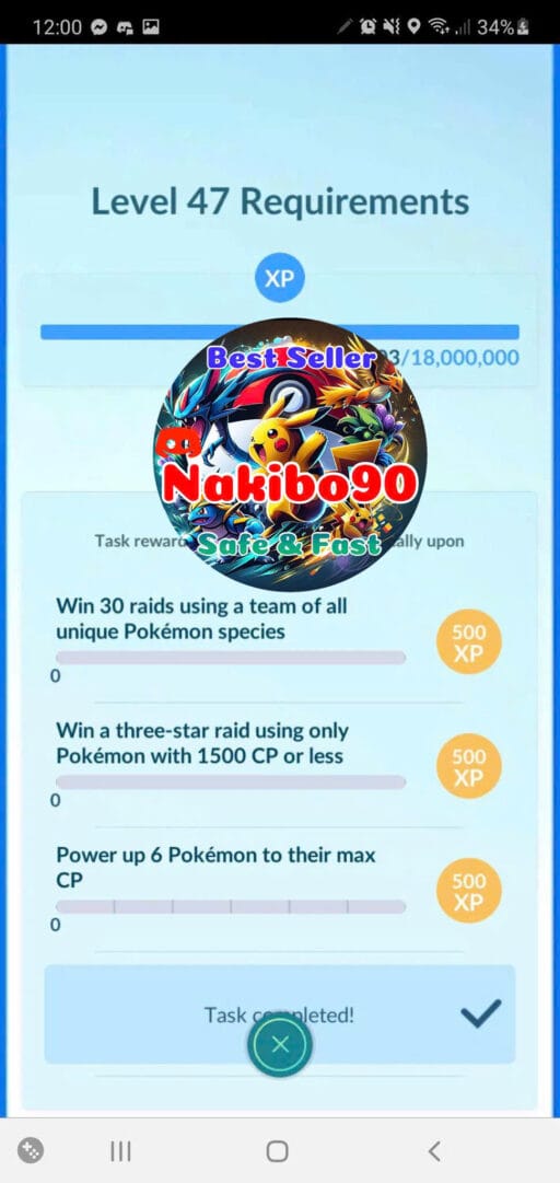 Pokémon Go Requirements for Level 47