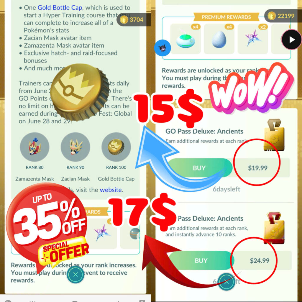 Pokémon Go - GO Pass Deluxe: Ancients Recovered - Very Cheap